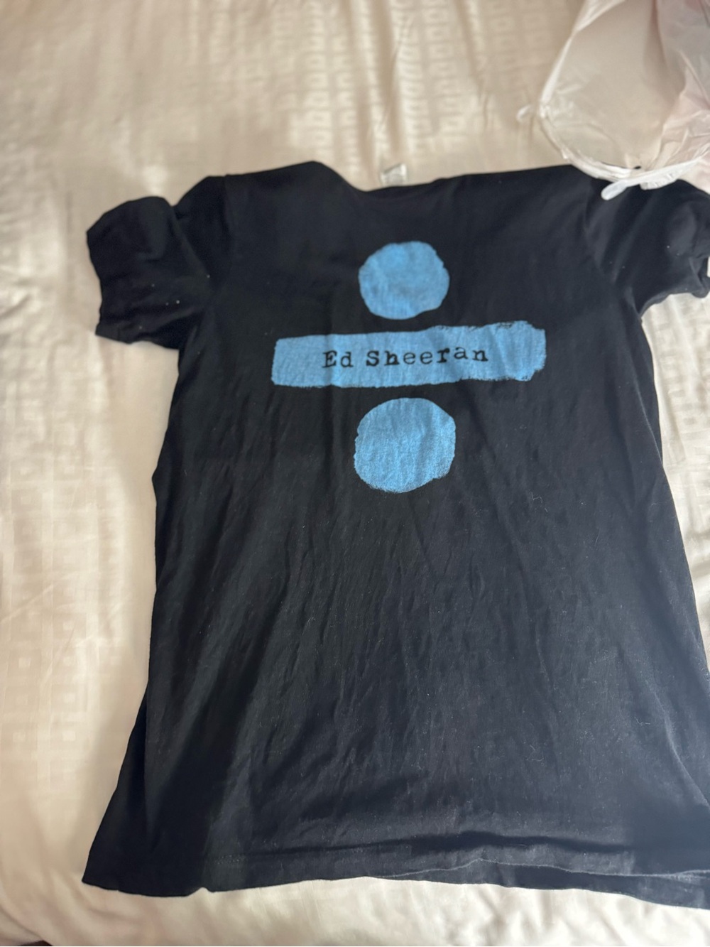 Ed Sheeran Short Sleeve Black T-Shirt with Blue Design